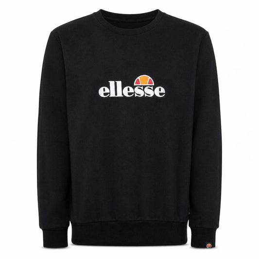 Front view of Ellesse Men’s Black XS Pullover Sweatshirt Crew Neck Logo