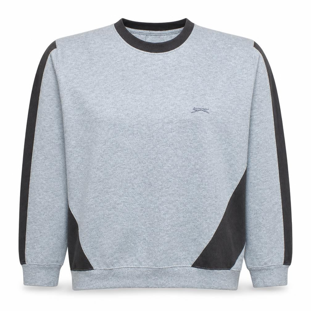 Front view of Slazenger women’s grey crew neck pullover sweatshirt, size L