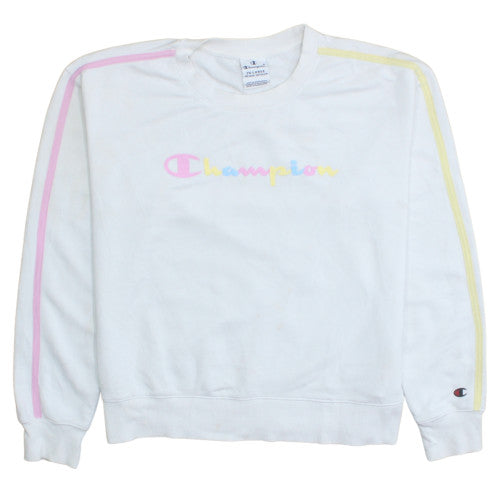 Champion Girls White Pastel Logo Crew Neck Sweatshirt 15-16 Years