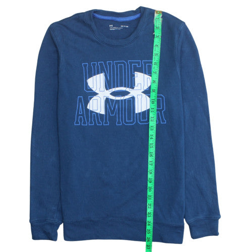 Under Armour Mens Blue Small Pullover Graphic Logo Sweatshirt