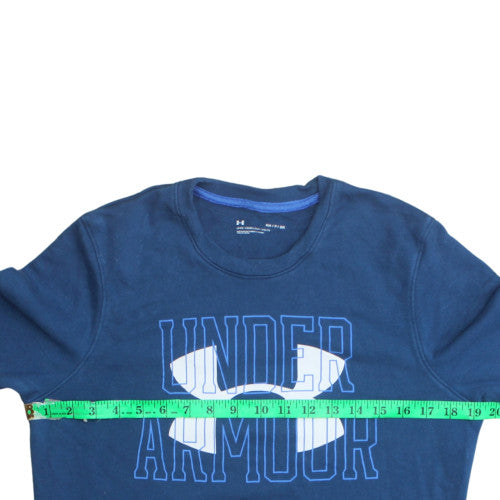 Under Armour Mens Blue Small Pullover Graphic Logo Sweatshirt