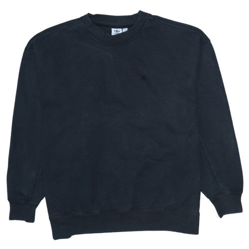 Adidas Women Black XS Crew Neck Pullover Sweatshirt Cotton Blend