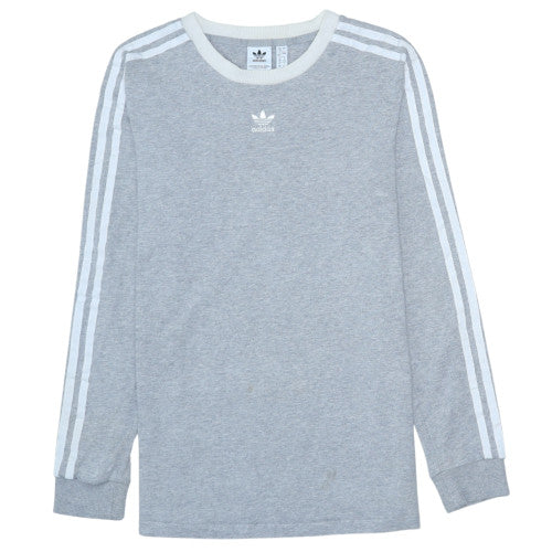 Adidas Women Grey Long Sleeve Sweatshirt UK 12 Crew Neck Pullover