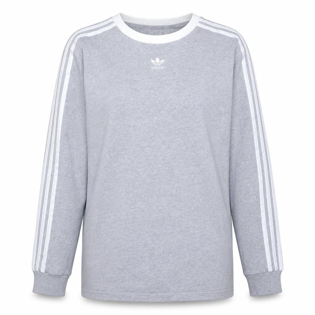 Front view of Adidas Women Grey Long Sleeve Sweatshirt UK 12 Crew Neck Pullover