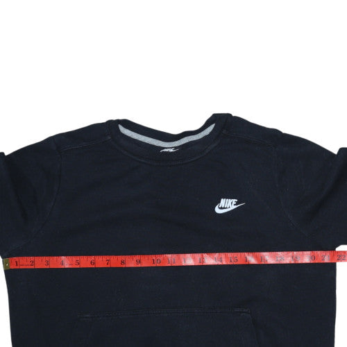 Nike Women Black Cotton Blend Pullover Sweatshirt L