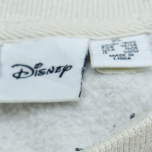 Disney Women White Dumbo Crew Neck Pullover Sweatshirt Size M