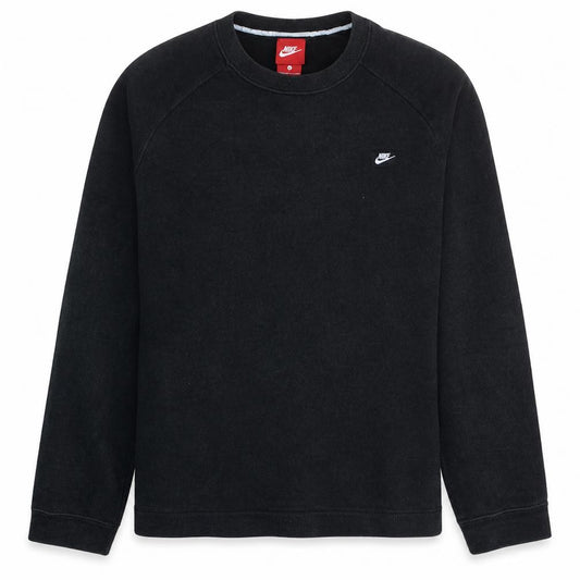 Front view of Nike Men's Black Small Crew Neck Pullover Sweatshirt Cotton Blend