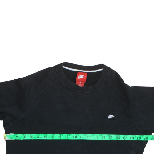 Nike Men's Black Small Crew Neck Pullover Sweatshirt Cotton Blend