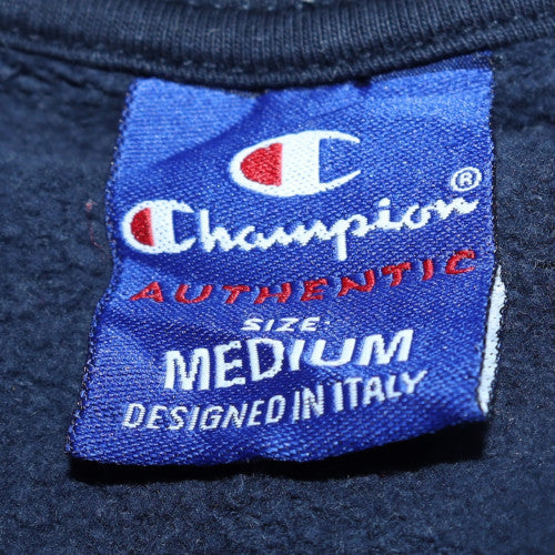 Champion Men's Blue Embroidered Logo Pullover Sweatshirt Medium