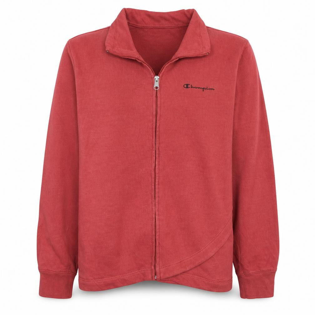 Front view of Champion Women's Red 2XL Track Jacket Full Zip Fleece