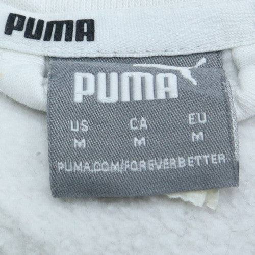 Puma Womens White 1/4 Zip Sweatshirt Medium Classic Fit