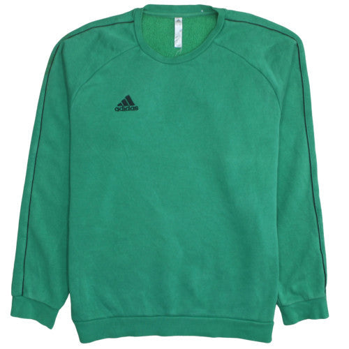Adidas Mens Green XL Pullover Fleece Sweatshirt Crew Neck Sports