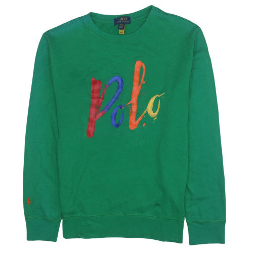 Ralph Lauren Womens Green XL Crew Neck Cotton Long Sleeve Top