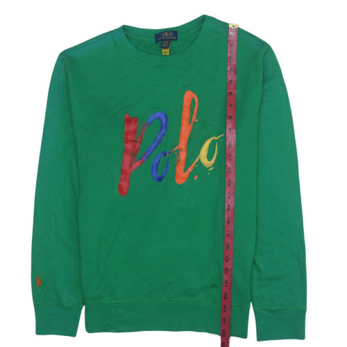 Ralph Lauren Womens Green XL Crew Neck Cotton Long Sleeve Top