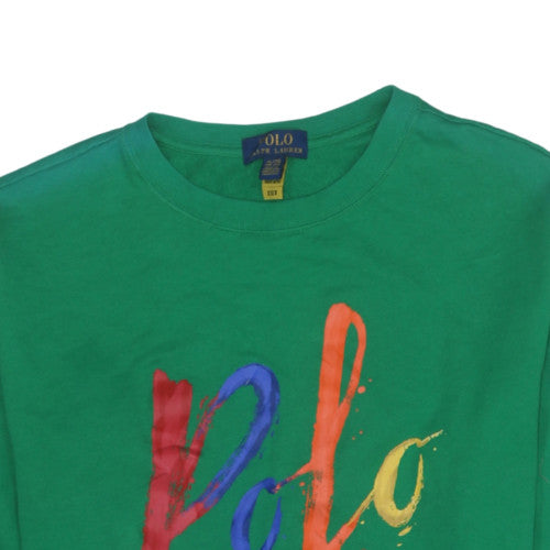 Ralph Lauren Womens Green XL Crew Neck Cotton Long Sleeve Top