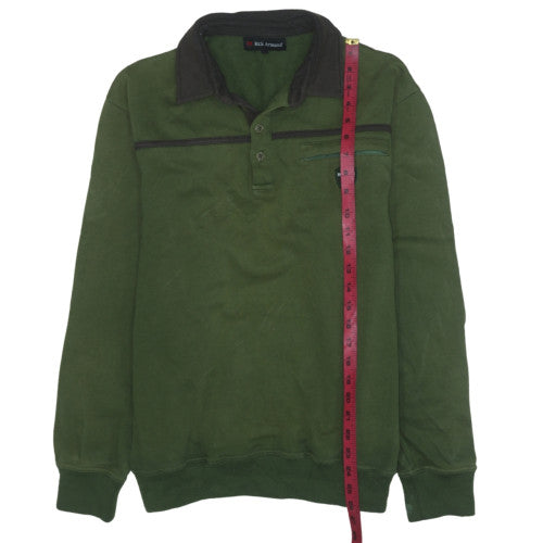 Rick Armand Men's Green Henley Sweatshirt Size L Casual Pullover