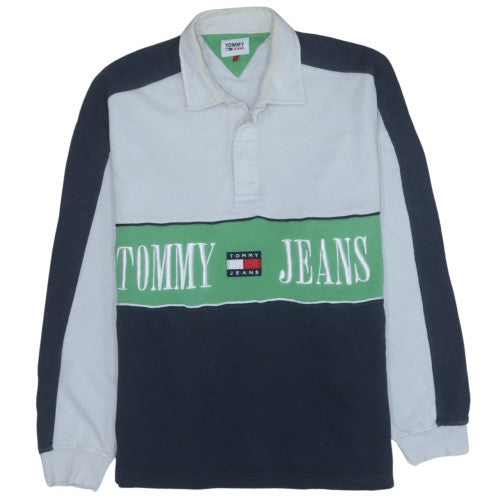 Tommy Jeans Mens Multicoloured L Henley Sweatshirt Retro Logo