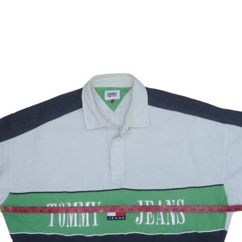 Tommy Jeans Mens Multicoloured L Henley Sweatshirt Retro Logo