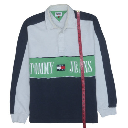 Tommy Jeans Mens Multicoloured L Henley Sweatshirt Retro Logo