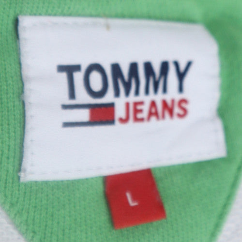 Tommy Jeans Mens Multicoloured L Henley Sweatshirt Retro Logo