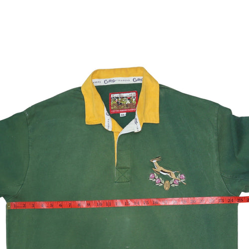 Cotton Traders Men's Green XL Embroidered Rugby Sweatshirt