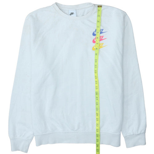 Nike Men's White Graphic Logo Pullover Sweatshirt Size M