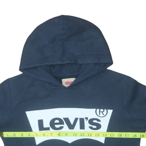 Levi's Boys Blue Pullover Hoodie 4 Years Fleece Graphic Logo Sweatshirt