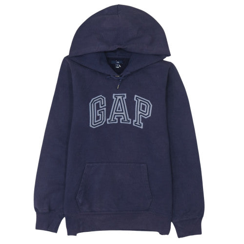 GAP Men's Blue Pullover Hoodie M Regular Fit Logo Fleece