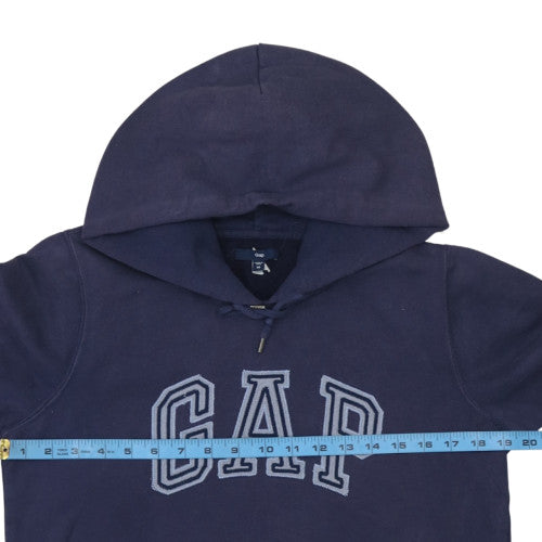 GAP Men's Blue Pullover Hoodie M Regular Fit Logo Fleece