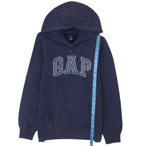 GAP Men's Blue Pullover Hoodie M Regular Fit Logo Fleece