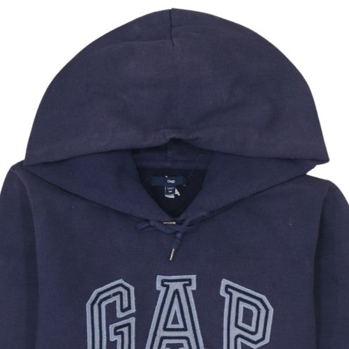 GAP Men's Blue Pullover Hoodie M Regular Fit Logo Fleece