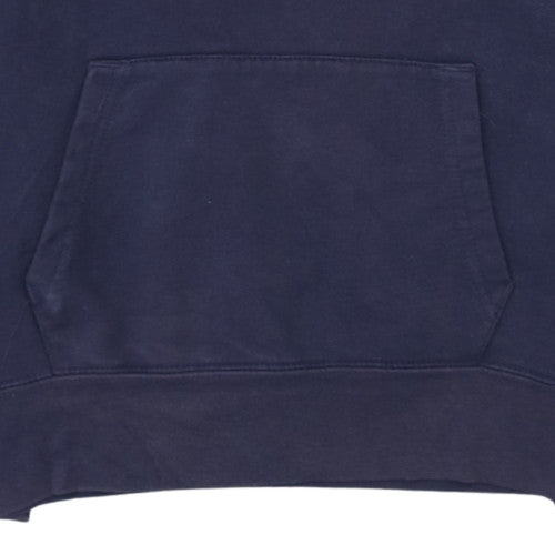 GAP Men's Blue Pullover Hoodie M Regular Fit Logo Fleece