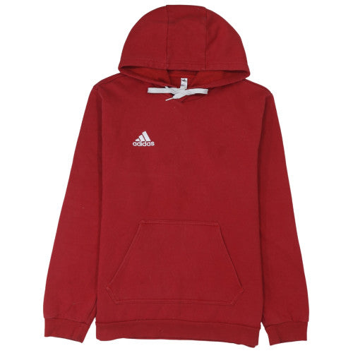 Adidas Men Red Pullover Hoodie Size M Regular Fit Sportswear