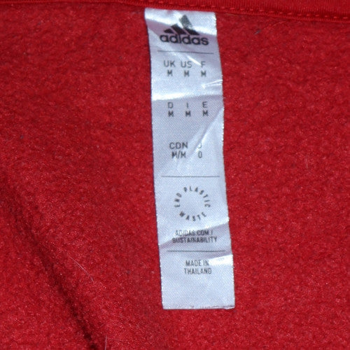Adidas Men Red Pullover Hoodie Size M Regular Fit Sportswear