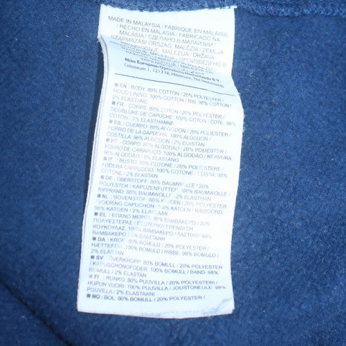 Nike Mens Blue Full Zip Hooded Fleece Hoodie M Regular Fit
