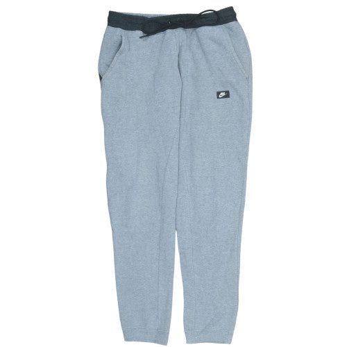 Front view of Nike men’s grey fleece joggers m regular fit sports drawstring pants