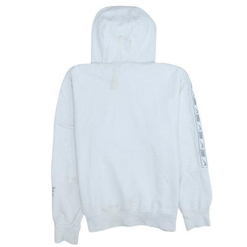 Nike Men's White Small Pullover Hoodie Classic Fit Logo Sportswear