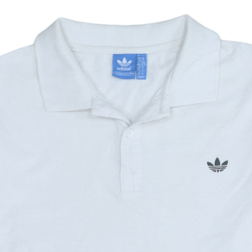 Adidas Men's White XL Cotton Polo Shirt Casual Sportswear