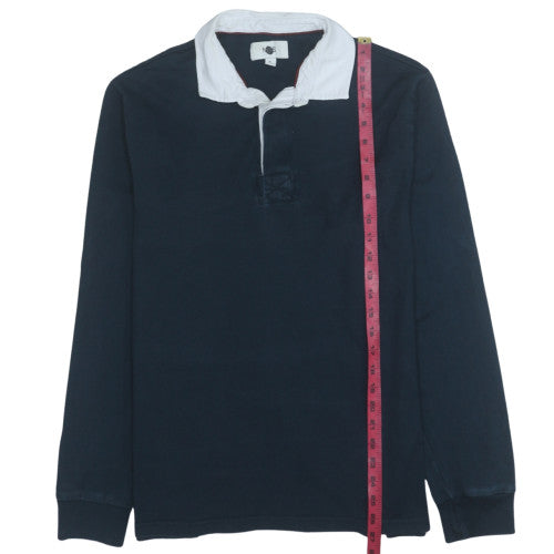 Marks and Spencer Men's Blue Collared Henley Sweatshirt XL