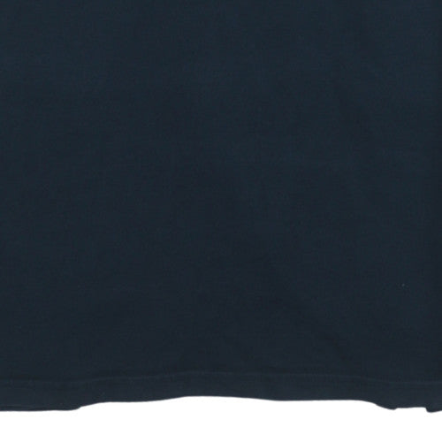 Marks and Spencer Men's Blue Collared Henley Sweatshirt XL