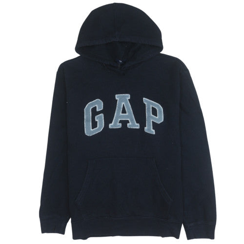 GAP Men's Black Pullover Hoodie Size L Logo Fleece Sweatshirt