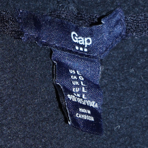 GAP Men's Black Pullover Hoodie Size L Logo Fleece Sweatshirt