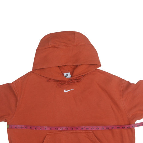 Nike Men's Orange Pullover Hoodie M Cotton Blend Athletic Style