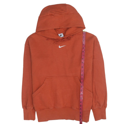 Nike Men's Orange Pullover Hoodie M Cotton Blend Athletic Style