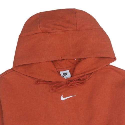 Nike Men's Orange Pullover Hoodie M Cotton Blend Athletic Style