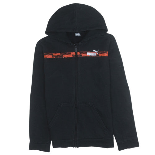 Puma Teens Black Full Zip Hoodie XL 16Y Logo Sportswear