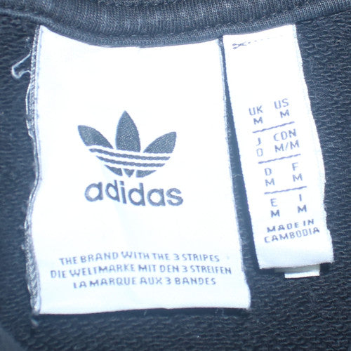 adidas Men’s Black Pullover Hoodie M Graphic Logo Fleece