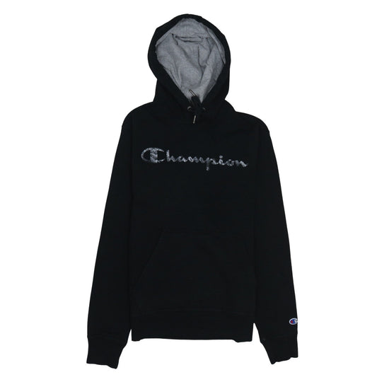 Champion Mens Black Pullover Hoodie Size S Embroidered Logo
