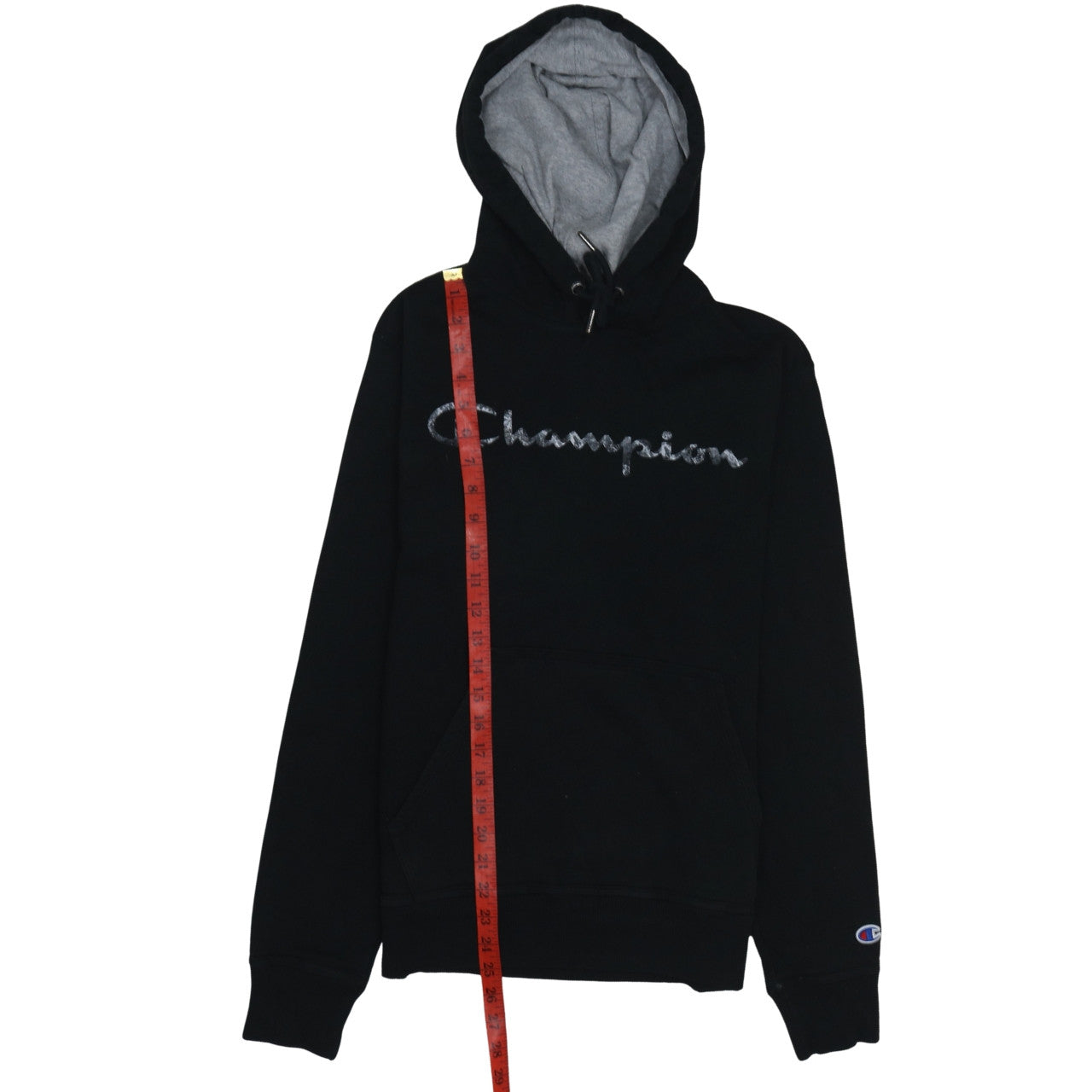 Champion Mens Black Pullover Hoodie Size S Embroidered Logo