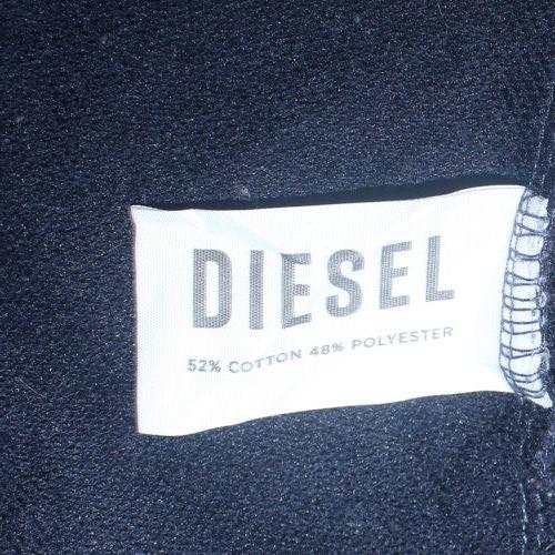 Diesel Men's Black Full Zip Hoodie L Graphic Fleece Sweatshirt